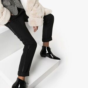 Saint Laurent YSL Jonas 25 Lace Up Bootie 36.5 Black Leather Ankle Boots